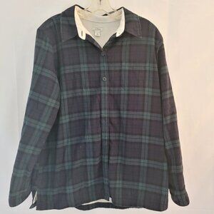 L.L. Bean Plaid Flannel Sherpa-lined Shirt/Jacket - Size Large